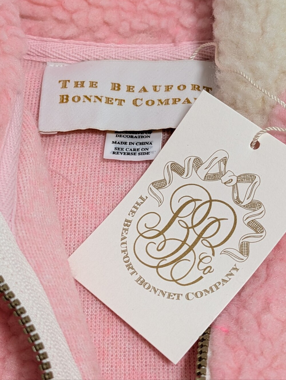 TBBC Beaufort Bonnet Company Van Camp Sherpa Vest Pink 18-24M NWT - Picture 6 of 8